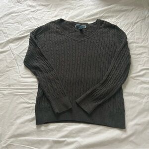 Women’s Karen Scott Cable Knit Sweater Dark Gray Size M